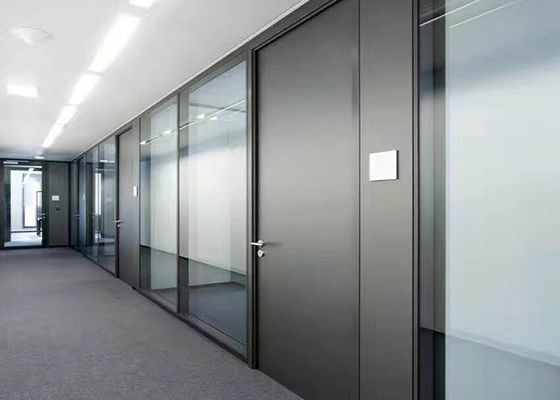 Steel Solid Fire Rated Glass Partition 90mm Fire Proof Glass Wall Partition System