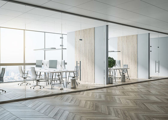 Demountable Aluminum Glass Partition Wall System With Electrical Lock For Office