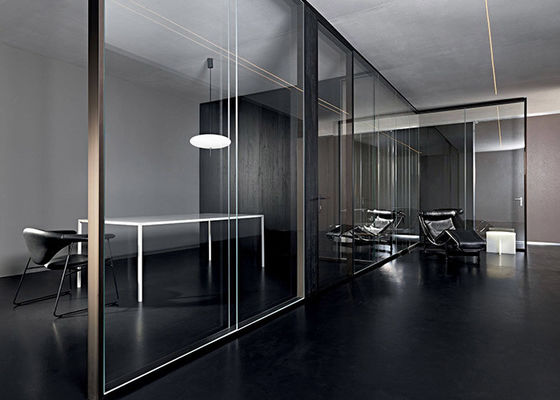 Demountable Aluminum Glass Partition Wall System With Electrical Lock For Office