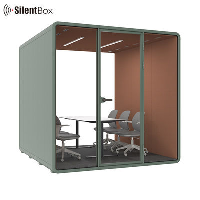 Modular Office Meeting Pod with STC30dB Soundproofing and 100-240V Power Supply for Private Meetings