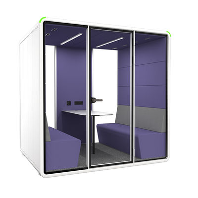 Office Padding Pods Acoustic Fabric Padding Soundproof Phone Booth with Sofa Desk Furniture