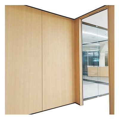 Sound Insulated Interior Removable Office Glass Partition Wood Wall Panel for Room Division