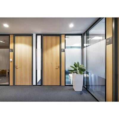 Office Aluminum Glass Partition Wall Framed Glass Office Partition with Shutter