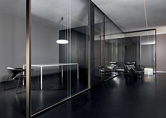 Demountable Aluminum Glass Partition Wall System With Electrical Lock For Office
