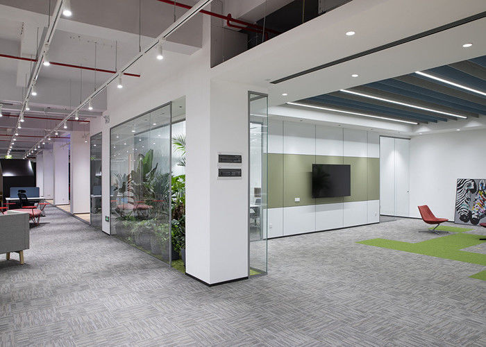 Double glass partition wall with aluminum frame highly durable and offering excellent acoustic insulation